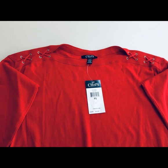 🌺Chaps Size Small NWT Red Ladies Cotton Shirt - Picture 2 of 2